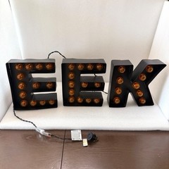 Light up LED Letter Marquee Sign Spells EEK 3 Connecting Letters Orange Black