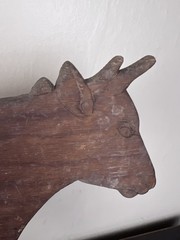 Wooden Cow Wall Hanging Plaque Sign Rustic Primitive Farmhouse Ranch Patina 18″
