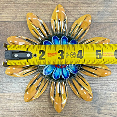 Flower Yellow Metal Wall Decor 5.5″