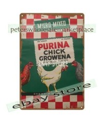 checkerboard livestock feed GROWENA Chicken chick poultry farm Rooster sign