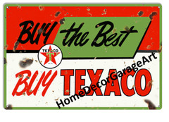 Texaco Motor Oil & Gasoline Metal Sign, Aged or New Style, Garage Art HDGA
