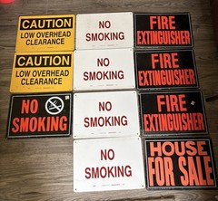 11-metal & Plastic Signs industrial  man cave 14×10 No Smoking-fire Extinguisher
