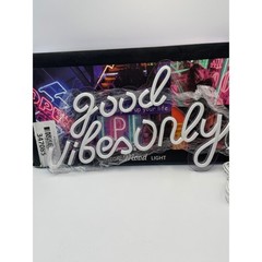 Good Vibes Only Neon Mood Light USB Powered LED Wall Sign 16.8×10 Pink Decor