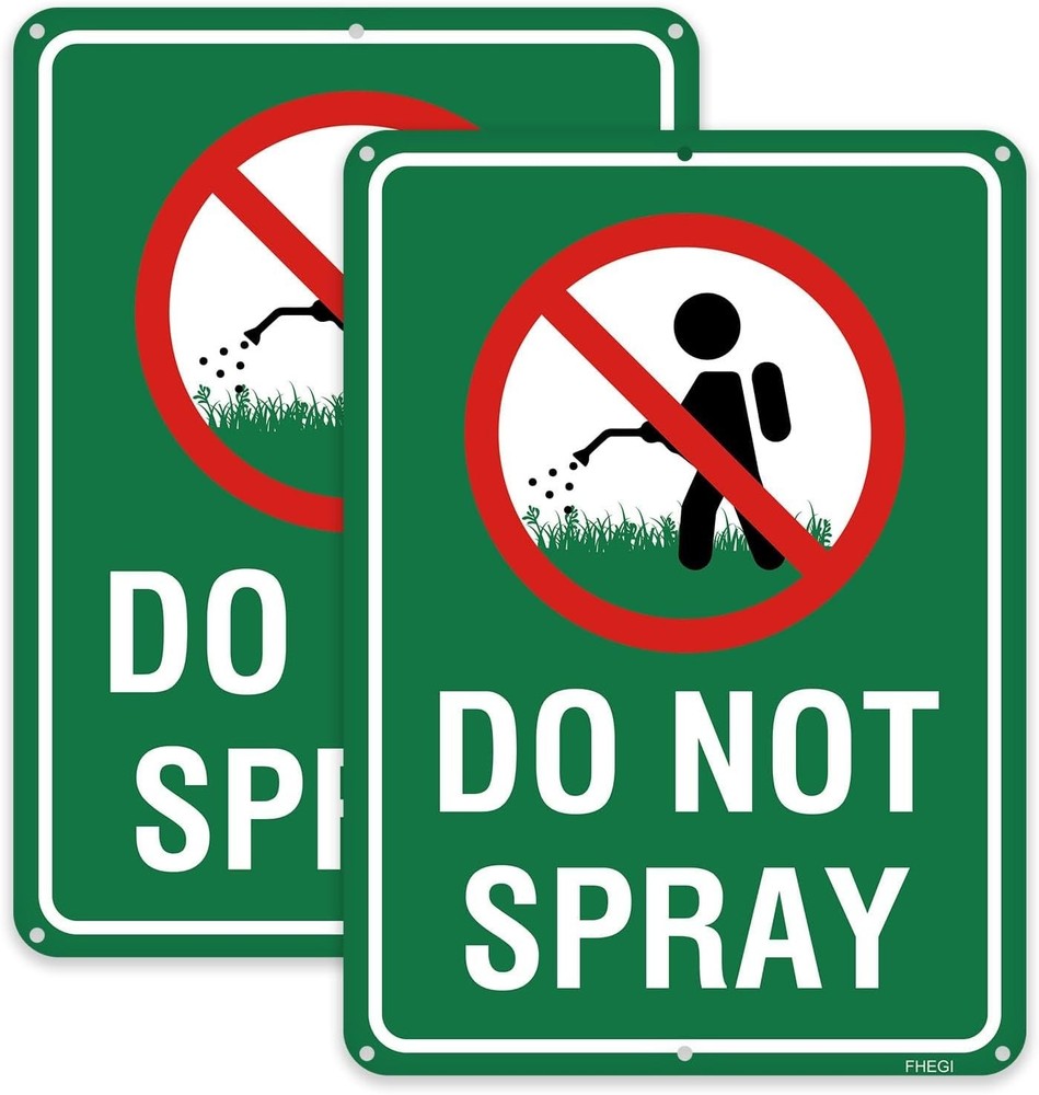 2PC Do Not Spray Signs, 10″X7″ No Spray Pesticide Sign,Reflective Rust Free Alum