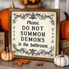 Retro Gothic Scroll Dark Humor Art Rustic Framed Wooden Plaque Farmhouse Gift