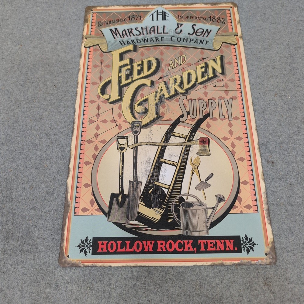Marshall & Son Hardware Feed and Garden Supply Vintage Style Metal Tin Sign