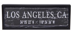 Los Angeles, CA Latitude Longitude Coordinates City Sign Wall Room Home Decor