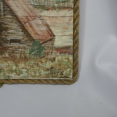 Rustic Farmhouse Barn Wood Plaque Rope Trim Wall Decor Handmade Signed Kingry