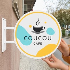 Custom Business Logo Round Blade Sign | Double-Sided Outdoor Storefront Sign