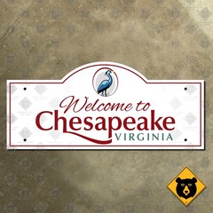 Welcome to Chesapeake Virginia city limit boundary sign 27×12
