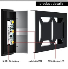 Solar Powered LED House Address Number Digits Street Road Door Plate Wall Light
