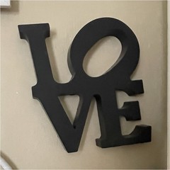 LOVE Decorative Wood Wall Plaque, Black, Matte Finish, Medium, Ready To Hang