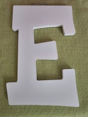 White Bubble Monogram Initial Letter “E” Wall Decor 8.75 in x 5.625 in