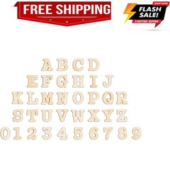 1.2 Inch 342 Pieces Small Wooden Letters and Numbers Crafts Unfinished Wood A…