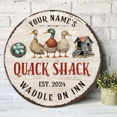 Personalized Duck Quack Shack Wood Sign Custom Name Duck House Decor Gift