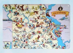 Pictorial map of NEVADA state by Ruth Taylor 1935 metal tin sign ship wall art