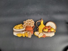 Two Vintage 1981 Syroco Homco Lemons Daisies Pears Fruit Wall Art Decor #7610 AB
