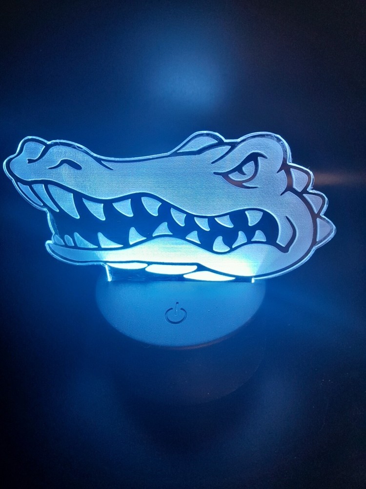 Edge Lit Tabletop Sign, Multi-Colored LED, Florida State University Gators Light