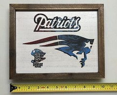 Patriots Football – laser engraved & powder coat painted Wall Art
