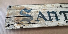 Vintage SANTANA Family Wall Plaque Handmade Sign Beautiful Aged Wood Last Name