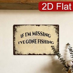 2D Plane Foil Painting Plaque 20.32X30.48 cm Fishing Wall Art Metal