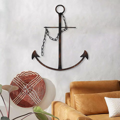 Nautical Anchor Wall Decor, Antique Metal Anchor Art Wall Decor with Chain for B