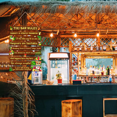 Tiki bar decorations Funny Tiki Bar Rules Sign Tiki Bar Wall Decor for Home Bar