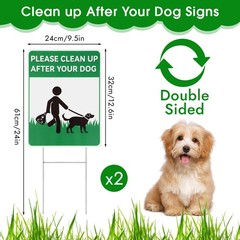 2 Pack Clean up After Your Dog Signs, 12.6″ x 9.5″ No Pooping Dogs Signs with…