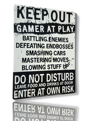 “Keep Out Gamer at Play” 8″ x 12″ Metal Tin Funny Bar Sign DO NOT DISTURB