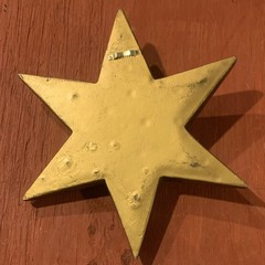 Gold/Black Metal 8-Point Star Wall Plaque Decor, Hanging Wall Mounted