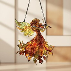 Autumn Fairy Violin Suncatcher, Faux acrylic Resin Window Decor