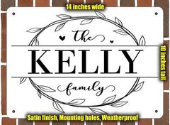 Kelly Family Decorative Metal Door or Wall Plaque (Style 1)