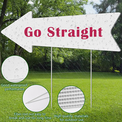 Directional Arrow Signs with Stakes, 4 Pack Blank Yard Signs 17 X 6 Inches Cust