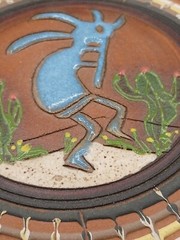 Bruce Linder -Signed- Kokopelli Designs Ceramic Handmade Wall Plaque Laguna CA
