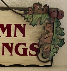GiftCraft Autumn Blessings Fall Leaves Wall Decor Wood & Metal Sign 13” X 6.5”