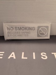 One New 9″x3″ No Smoking Sign metal Self-Adhesive Back Restaurant/Bars 2 pack