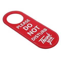PU Leather Double Sided Please Do Not Disturb Sign Door Hanger Privacy Office US