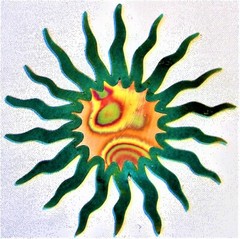 COPPERCUTTS Sunburst Wall Plaque 7.25″ Rustic SouthWest Style Copper and Wood