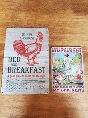 Vintage Metal Chicken Farm Sign Wall Decor Rustic Farmhouse Coop Art