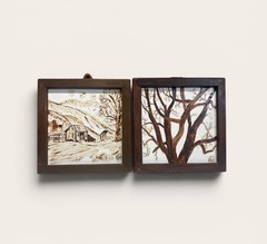 Hand Painted Ceramic Tile Wall Art Set Myrtle Beach SC Van Achthoven Rustic 7×7