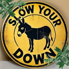 Vintage Donkey Metal Sign Retro Accent For Driveway And Farm Entrance Decoration