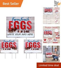 Farm Fresh Eggs Sale Sign 16×12 Waterproof Corrugated Plastic Yard Signs