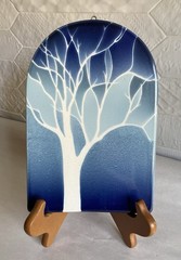 Decorative Blue And White Ceramic Tree Hanging Wall Decor