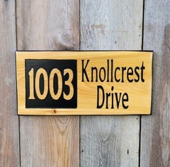 Custom House Number Street Address Hand Carved Wooden Sign Pine or Cedar