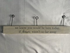 Inspirational Memorial Hanging Wood Sign Quote, Rectangle Gray/Black Horizontal