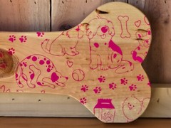 Dog Bone Decor, Custom Handmade Solid Wood, Pink Chalk Paint Design, New