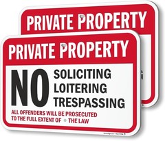 2-Pack Private Property Sign Set, 12×18 Inches