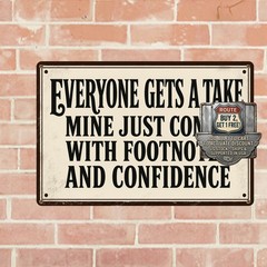 Bold Black Serif Sarcastic Quote Lettering Metal Wall Decor 8×12