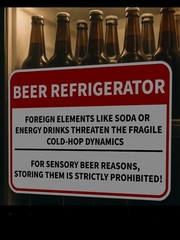 Decorative Beer Novelty Sign Plaque, Red/White/Black, Rectangle Vertical