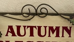 GiftCraft Autumn Blessings Fall Leaves Wall Decor Wood & Metal Sign 13” X 6.5”